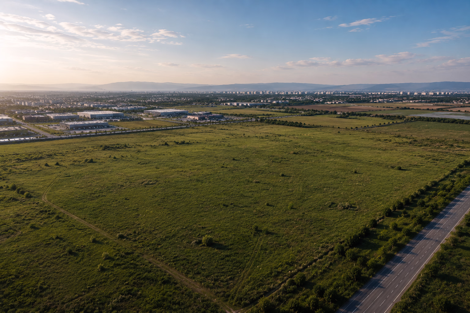 Development land prepared for future commercial, industrial and residential real estate projects.