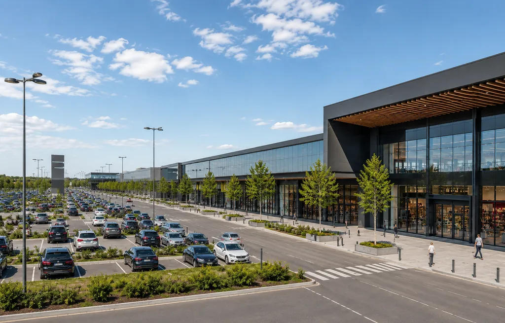 Parc de retail modern, la apus